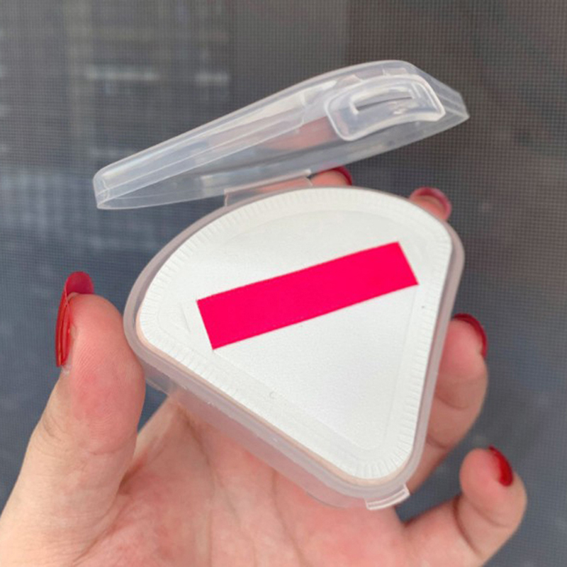Cosmetic Sponge - 1PC メイクアップパフボックスポータブル三角スポンジ透明化粧品バッグメイクアップパフボックス収納ケース