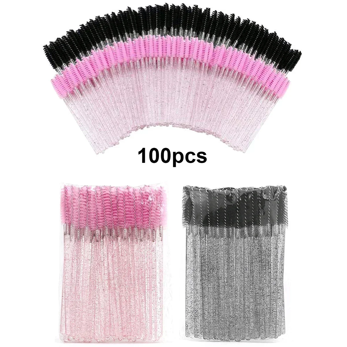 Makeup Brush Set - 卸売 100 個使い捨てまつげブラシ Spoolies マイクロラッシュマスカラワンドコームまつげエクステンションメイクアップ化粧品ツール
