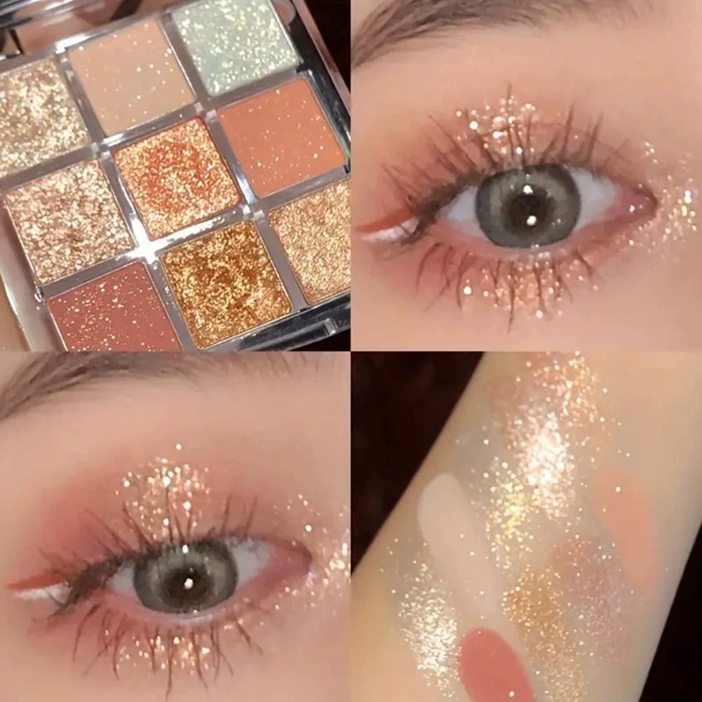 Eyeshadow Glitter Pigment - グリッターアイシャドウパレット パールグリッターアイシャドウメイクアップ ブライトガール ファインスパークル パールセント、高発色、アイメイクアップツール