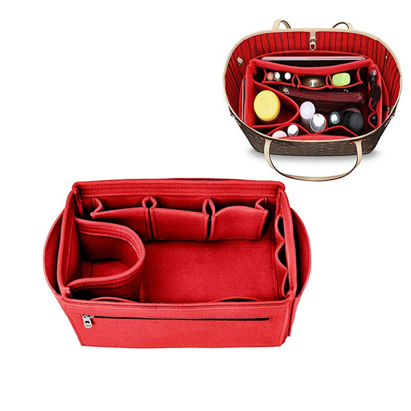 Ysl Beauty Makeup Bag - メイクアップオーガナイザーフェルト布ハンドバッグオーガナイザーインサートバッグ旅行インナー財布ポータブル化粧品バッグはスピーディネヴァーフルに適合