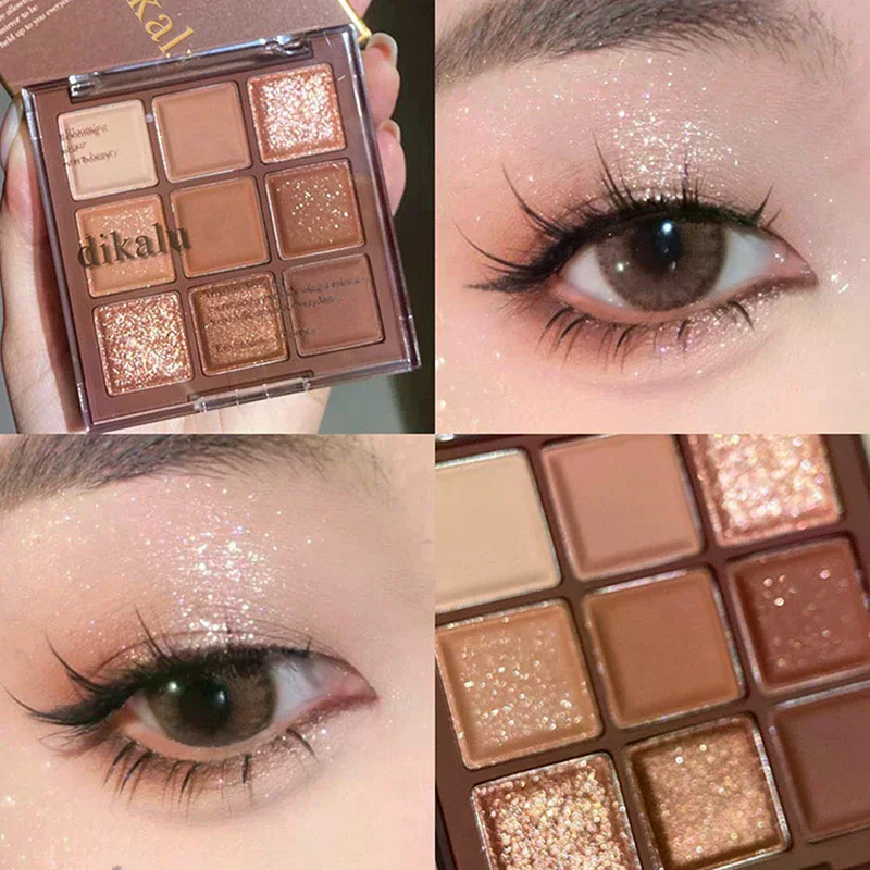 Eyeshadow Glitter Pigment - DIKALU 9 色グリッターアイシャドウパレット韓国メイクアップ化粧品プロフェッショナルアイシャドウパレットネオングリッターアイシャドウパレット