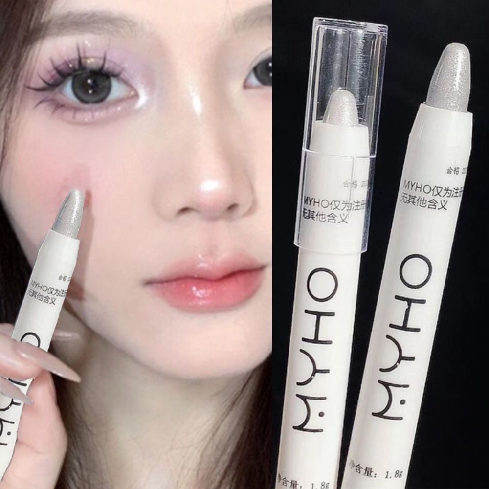 Eyeshadow Glitter Pigment - シャドウライナースティック女性用化粧品グリッターアイシャドウペンホワイトハイライターペンシルダイヤモンドシルクワームペンシルライイングシルクワームペンシル