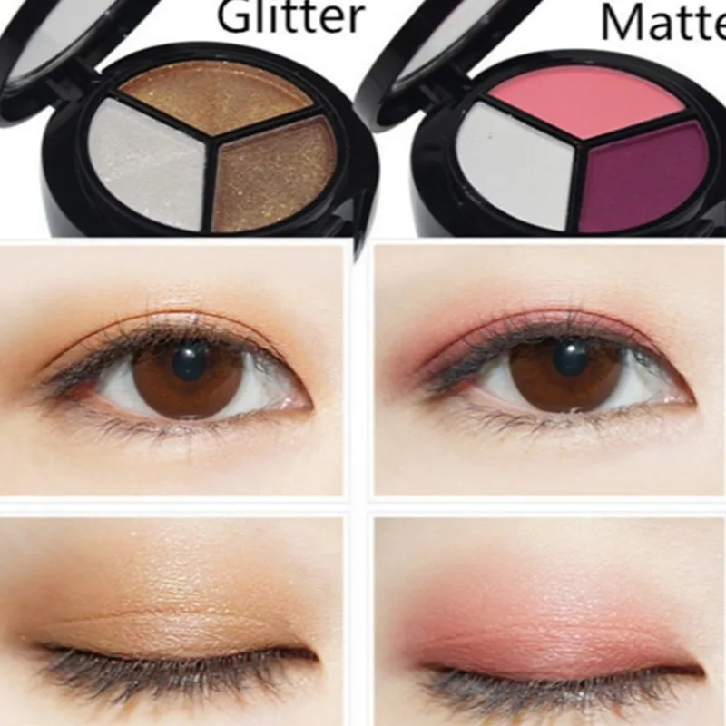 Eyeshadow Glitter Pigment - 女性のための防水キラキラアイシャドウパレット、防曇マットメイク、化粧品ツール、3色