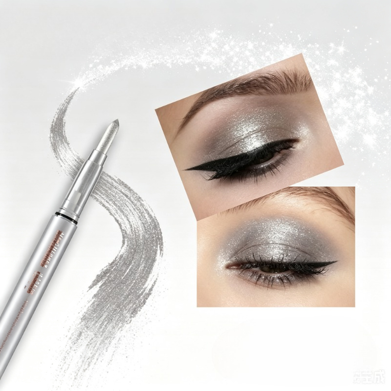 Eyeshadow Glitter Pigment - 天の川真珠光沢アイシャドウペンアイハイライター光沢のある長期持続防水シルバーパープルアイライナーアイシャドウペン化粧品