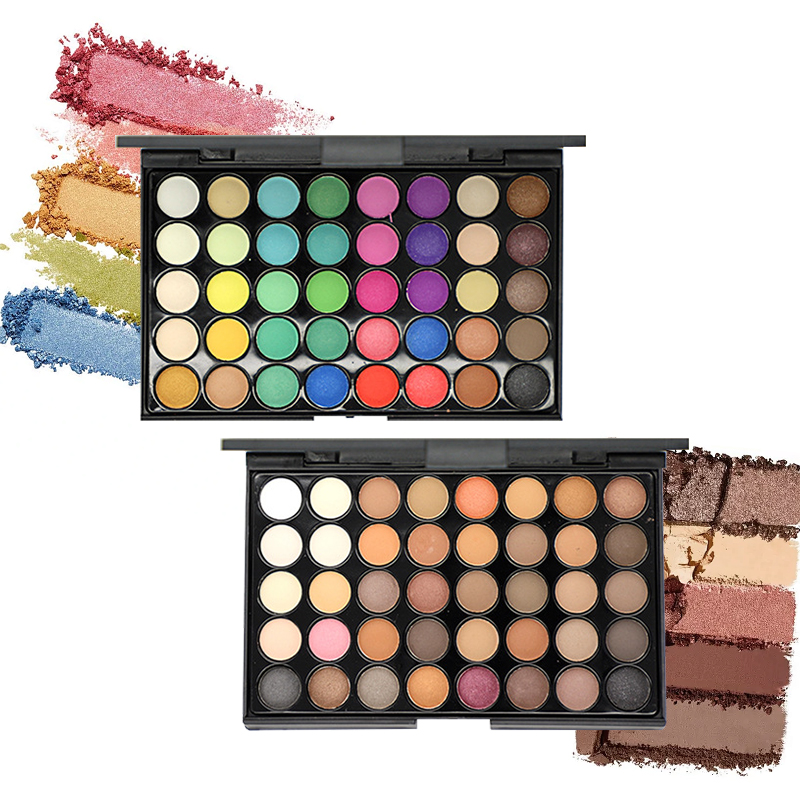 Eyeshadow Glitter Pigment - 40色アイシャドウパレット - マット＆シマー、高発色ブラウンヌード、コーヒーチョコレート、学生パーティー、デイリーステージメイクアップツール