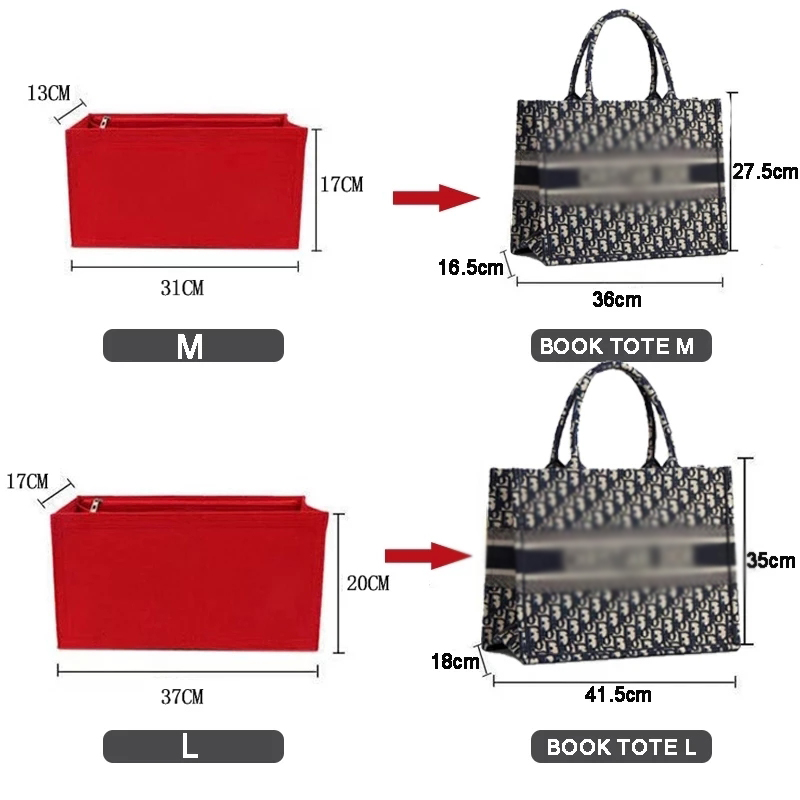 フェルト布インサートバッグはブックトートに適合メイクアップハ - Ysl Beauty Makeup Bag のレビューと価格