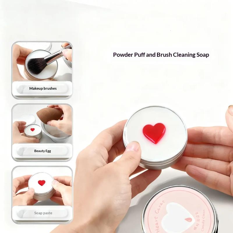 SUキュートハート型メイクブラシ洗浄石鹸100g シリコンパ - Cosmetic Sponge のレビューと価格