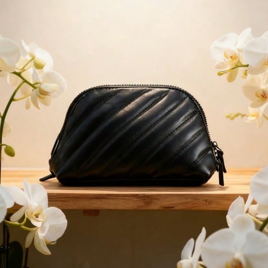 YSL限定版ブラックダブルジッパーコスメティックバッグミニポ - Ysl Beauty Makeup Bag のレビューと価格
