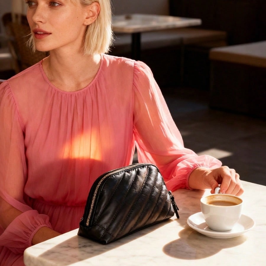 YSL限定版ブラックダブルジッパーコスメティックバッグミニポ - Ysl Beauty Makeup Bag のレビューと価格