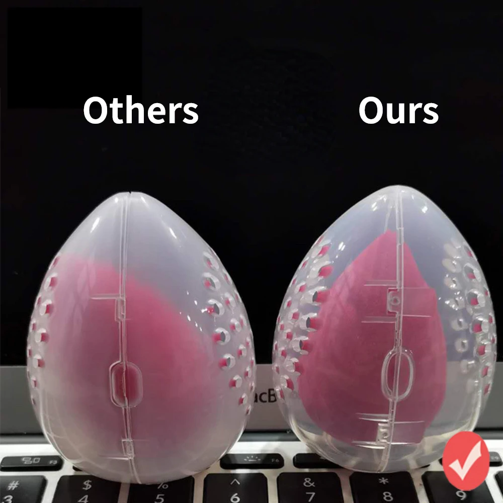 化粧品スポンジ収納ボックス化粧パウダーパフ空の卵型フレーム透 - Beauty Makeup Egg のレビューと価格
