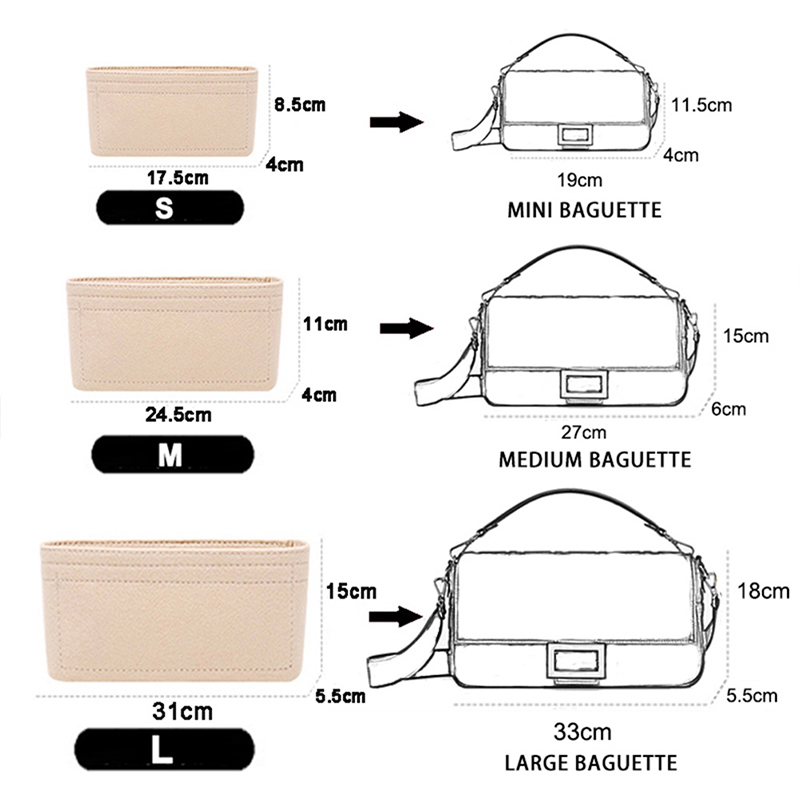 フェルトインサートバッグオーガナイザー、メイクアップオーガナ - Ysl Beauty Makeup Bag のレビューと価格