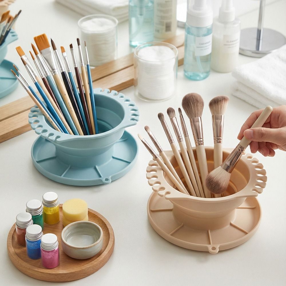 シリコーン素材のメイクブラシクリーニングボウルドライクリーニ - Makeup Brush Set のレビューと価格