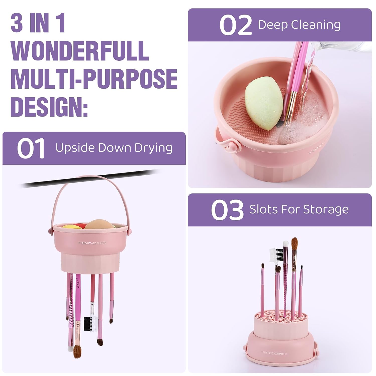 メイクブラシ洗浄ボウルビューティーエッグ洗浄ツール収納セット - Makeup Brush Set のレビューと価格