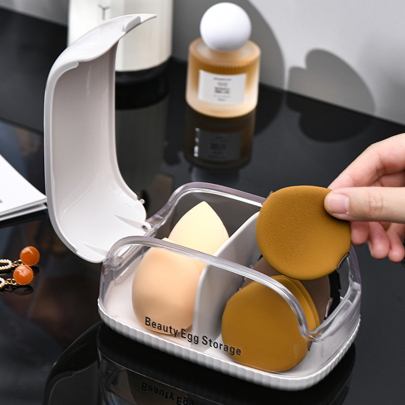 化粧スポンジ収納ボックス 蓋付き 防塵 ポータブルオーガナイ - Cosmetic Sponge のレビューと価格