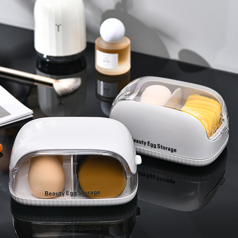 化粧スポンジ収納ボックス 蓋付き 防塵 ポータブルオーガナイ - Cosmetic Sponge のレビューと価格