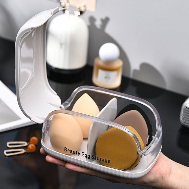 化粧スポンジ収納ボックス 蓋付き 防塵 ポータブルオーガナイ - Cosmetic Sponge のレビューと価格