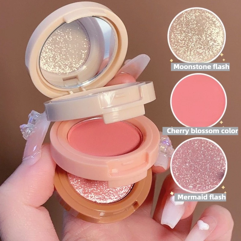 3 in 1 ブラッシュハイライターパレット - 三層一体型 - Eyeshadow Glitter Pigment のレビューと価格