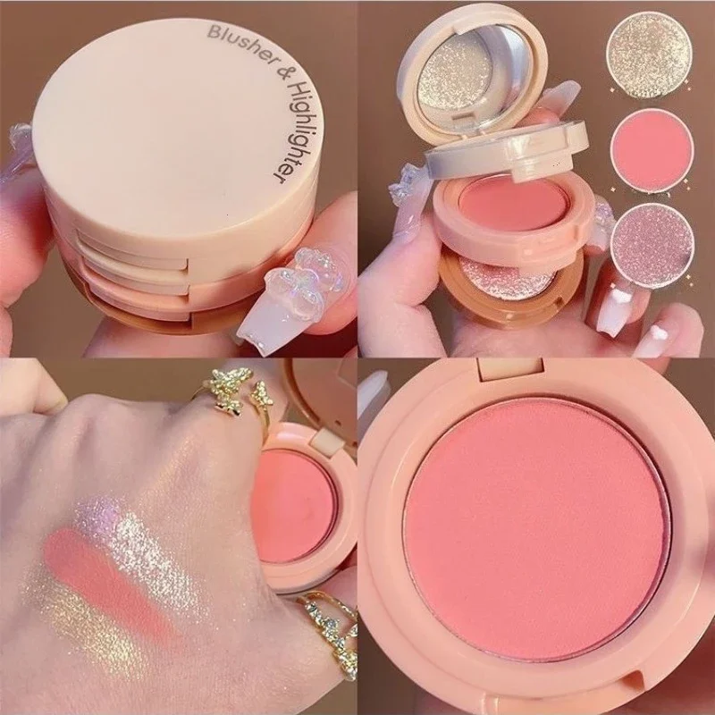 3 in 1 ブラッシュハイライターパレット - 三層一体型 - Eyeshadow Glitter Pigment のレビューと価格
