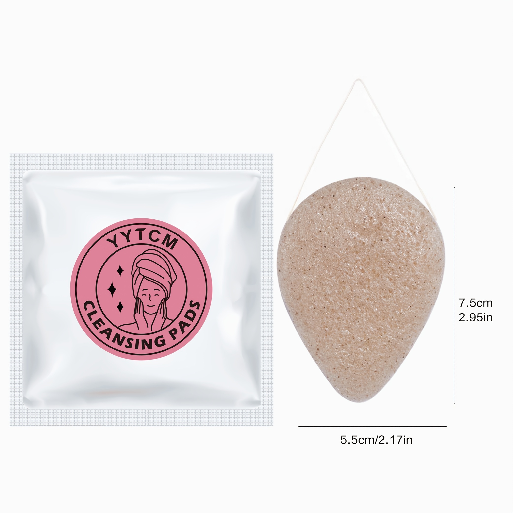クルミ種子こんにゃく洗顔スポンジ、天然洗顔パフ、メイク落とし - Cosmetic Sponge のレビューと価格