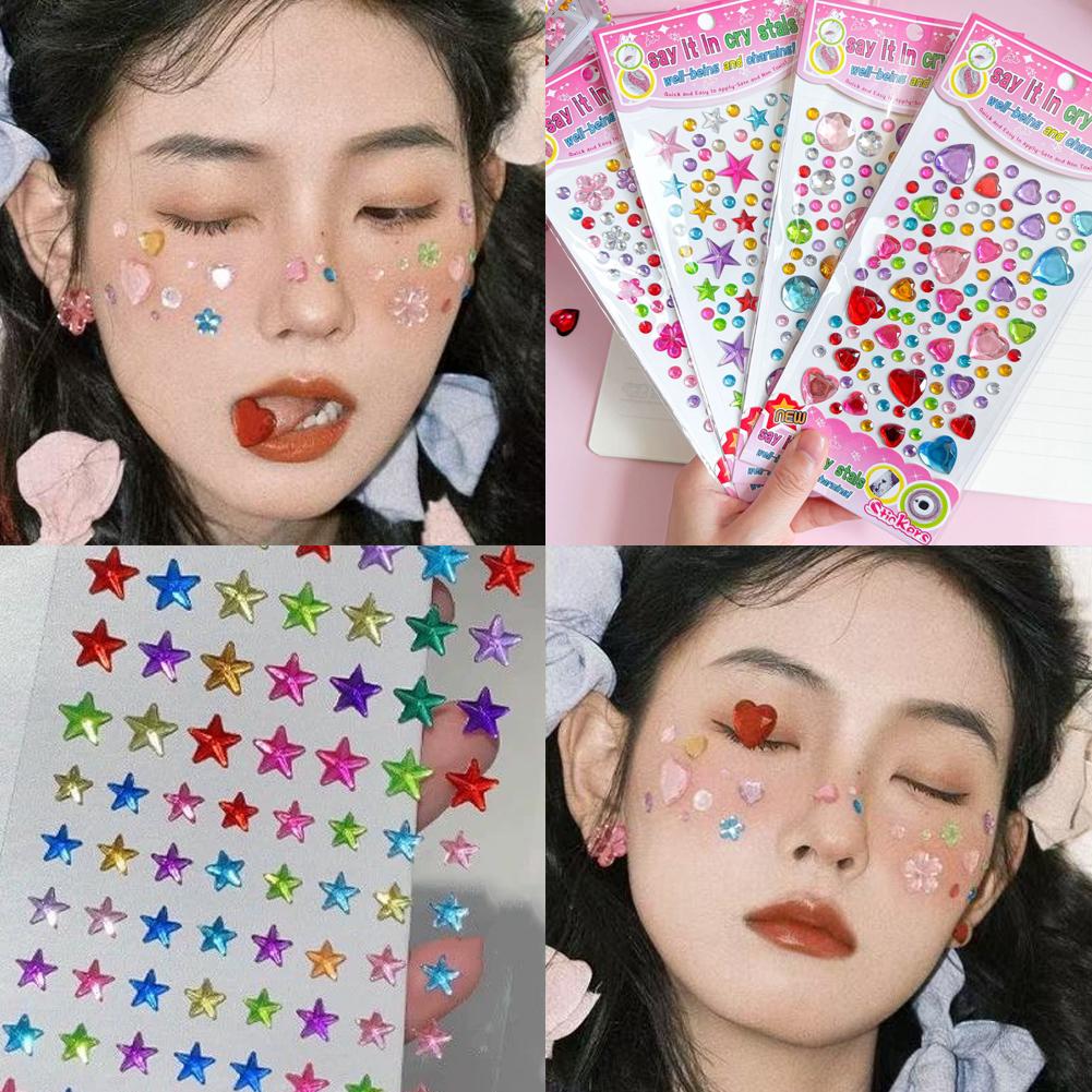 自己粘着式フェイスラインストーン カラフルクリスタルジェムス - Beauty Gems Makeup のレビューと価格