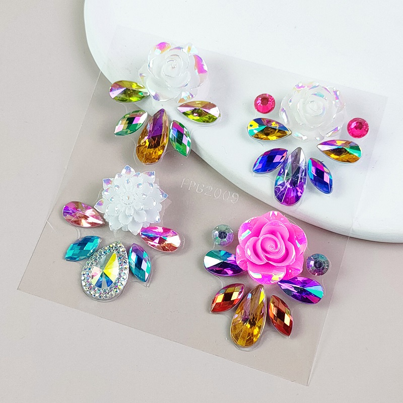 新しい 3D ラインストーン顔フェスティバルメイクアップクリ - Beauty Gems Makeup のレビューと価格