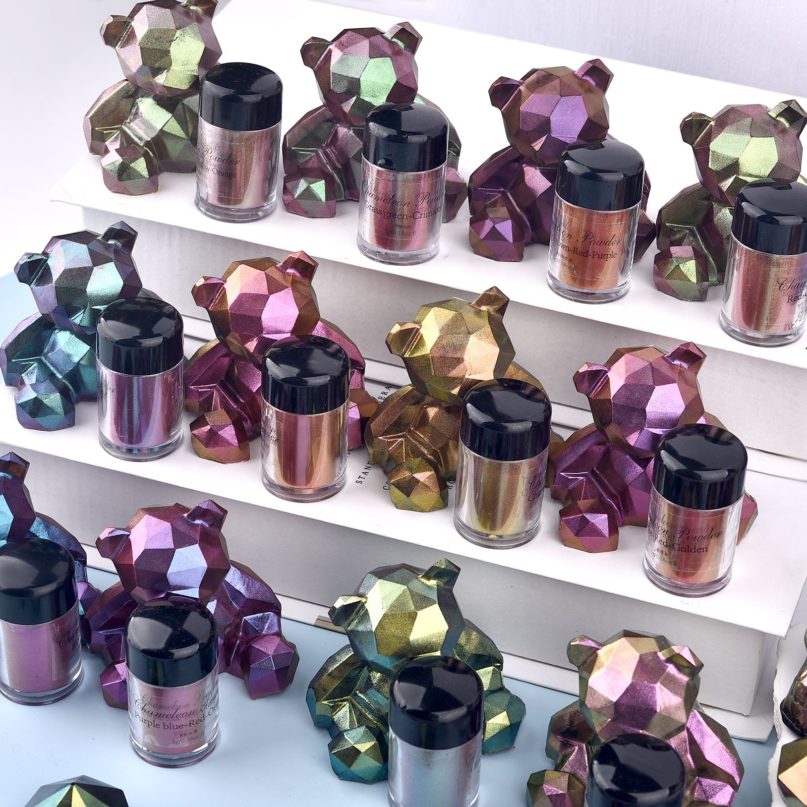 カメレオン樹脂顔料,マジック,変色,真珠光沢,パウダー,ネイ - Eyeshadow Glitter Pigment のレビューと価格