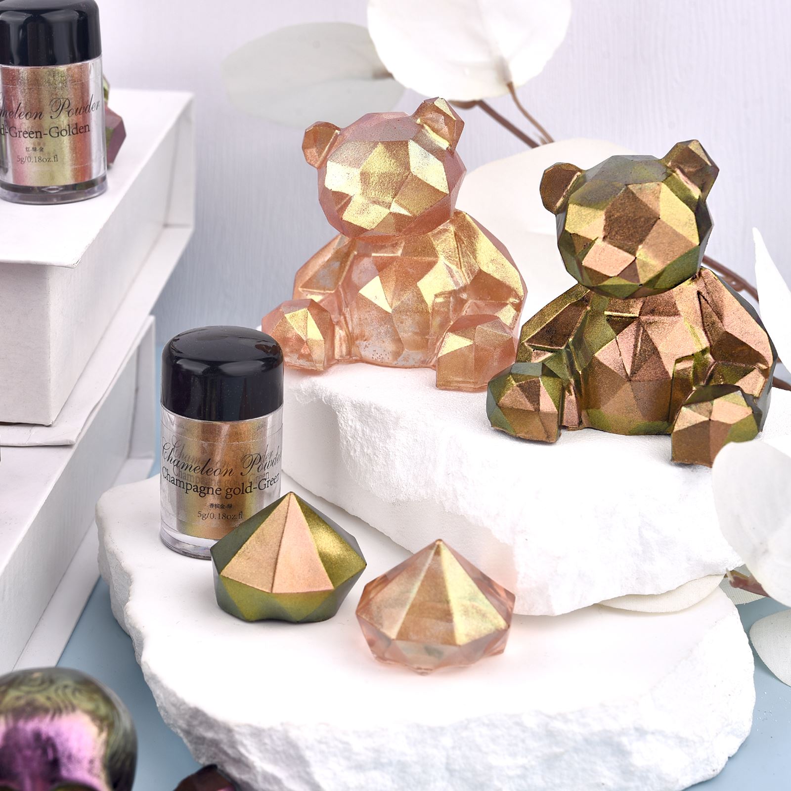 カメレオン樹脂顔料,マジック,変色,真珠光沢,パウダー,ネイ - Eyeshadow Glitter Pigment のレビューと価格