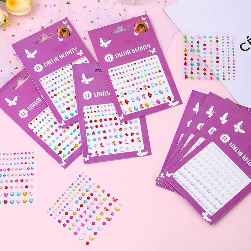 ホットセール中！フェイスジェムステッカー、粘着式防水ティアド - Beauty Gems Makeup のレビューと価格