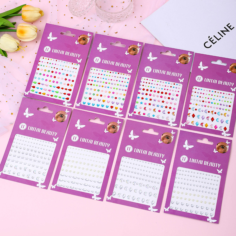 ホットセール中！フェイスジェムステッカー、粘着式防水ティアド - Beauty Gems Makeup のレビューと価格