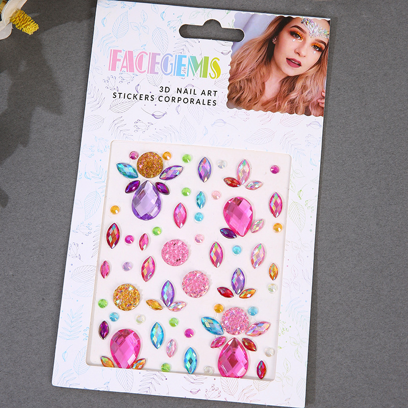 自己粘着メイクダイヤモンドアイフェイスフェスティバル DIY - Beauty Gems Makeup のレビューと価格