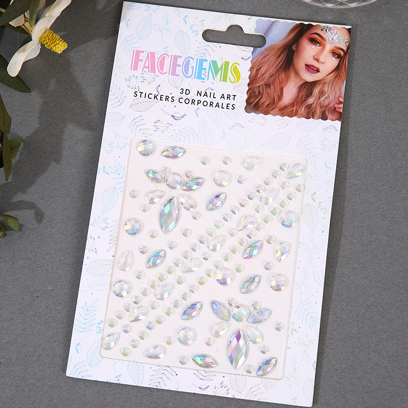 自己粘着メイクダイヤモンドアイフェイスフェスティバル DIY - Beauty Gems Makeup のレビューと価格