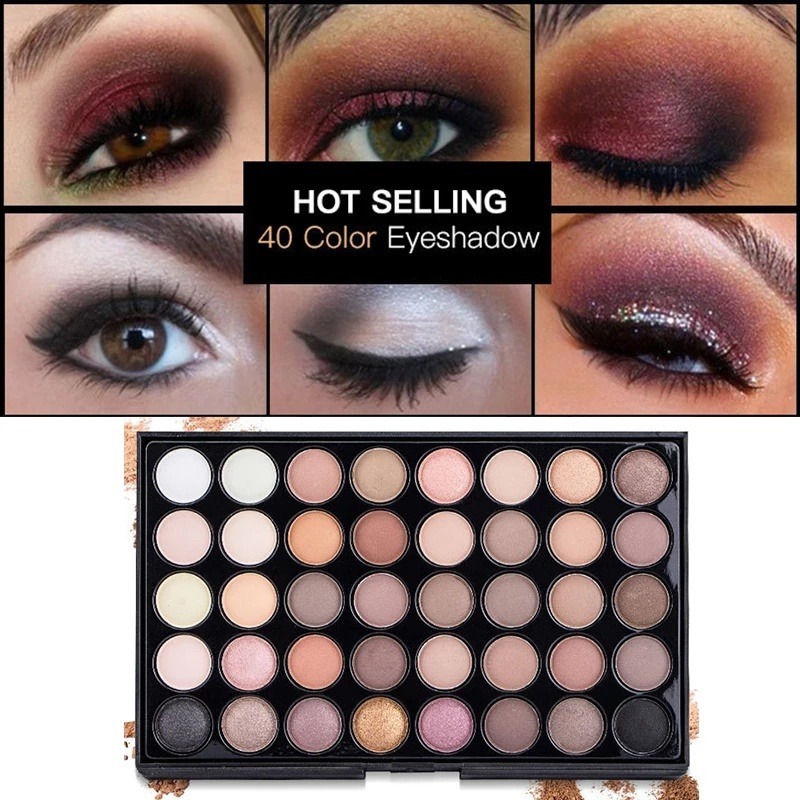 40色アイシャドウパレット - マット＆シマー、高発色ブラウ - Eyeshadow Glitter Pigment のレビューと価格