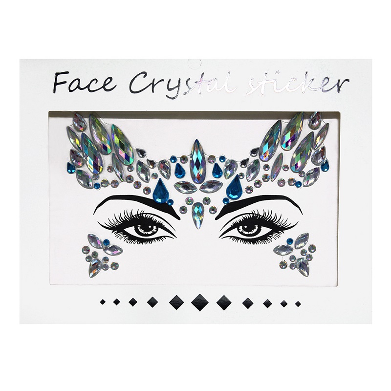 3Dラインストーン明るい顔用ステッカー、フェスティバルグリッ - Beauty Gems Makeup のレビューと価格